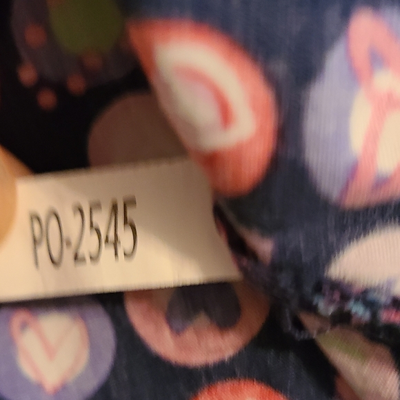 (789) Zoe+Chloe Woman's Colorful Icon dots Scrubs, Size: Small Color: Black - Picture 11 of 11